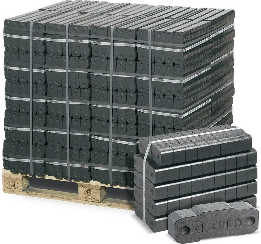 REKORD® Braunkohlebriketts – 1000 kg Palette (40 x 25 kg)